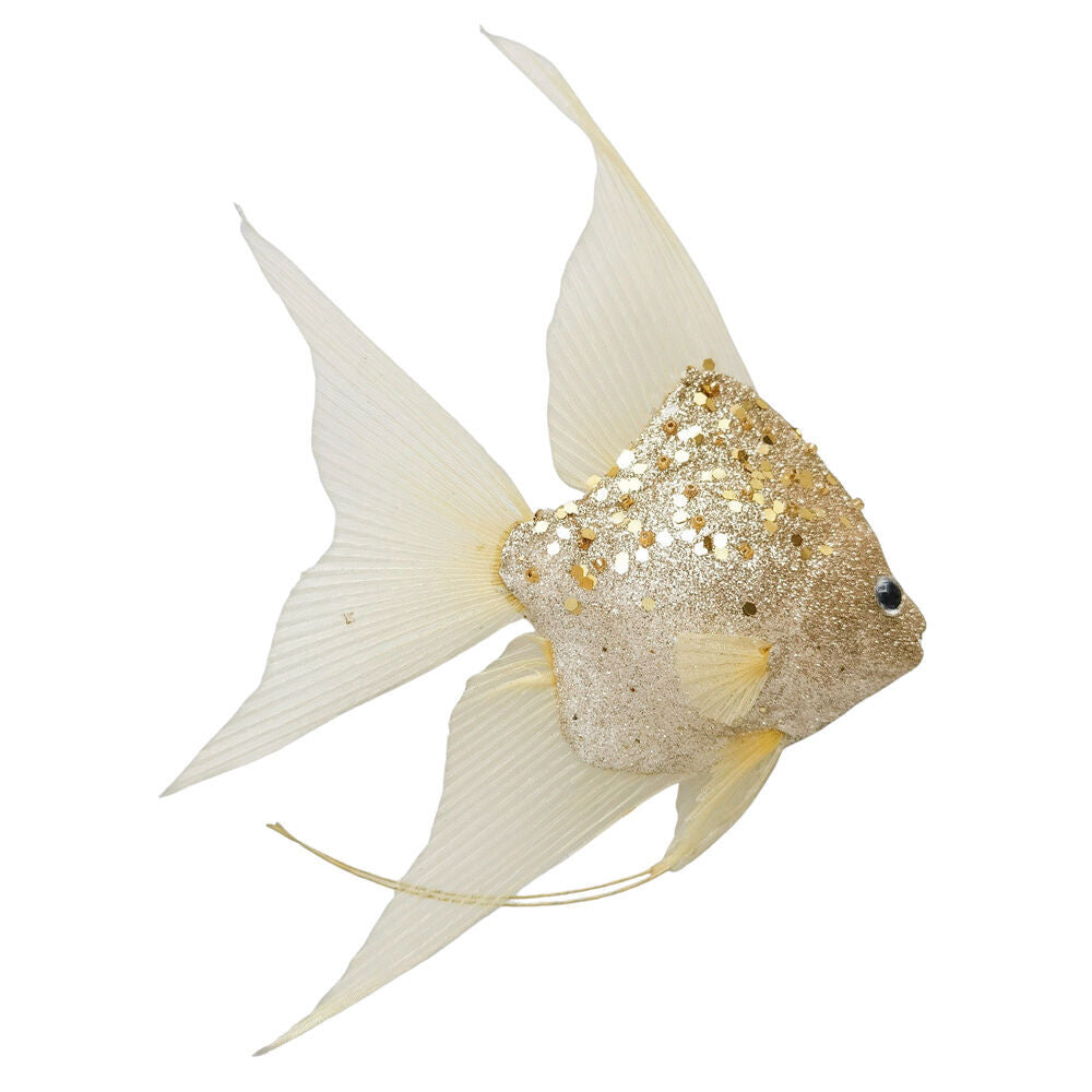 Urban 26cm Gold Angel Fish Hanging Christmas Tree Decoration