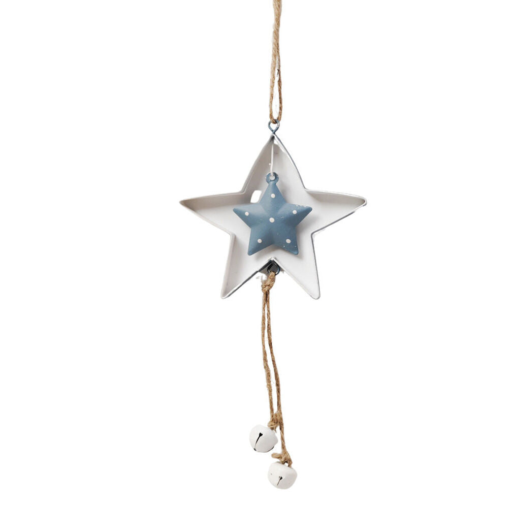 Urban 30cm Blue Tree/Star Hanging Christmas Decoration Assorted