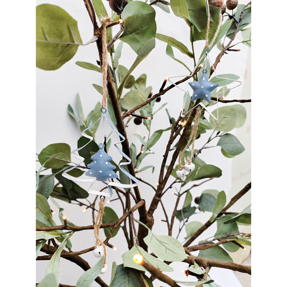 Urban 30cm Blue Tree/Star Hanging Christmas Decoration Assorted — image 2