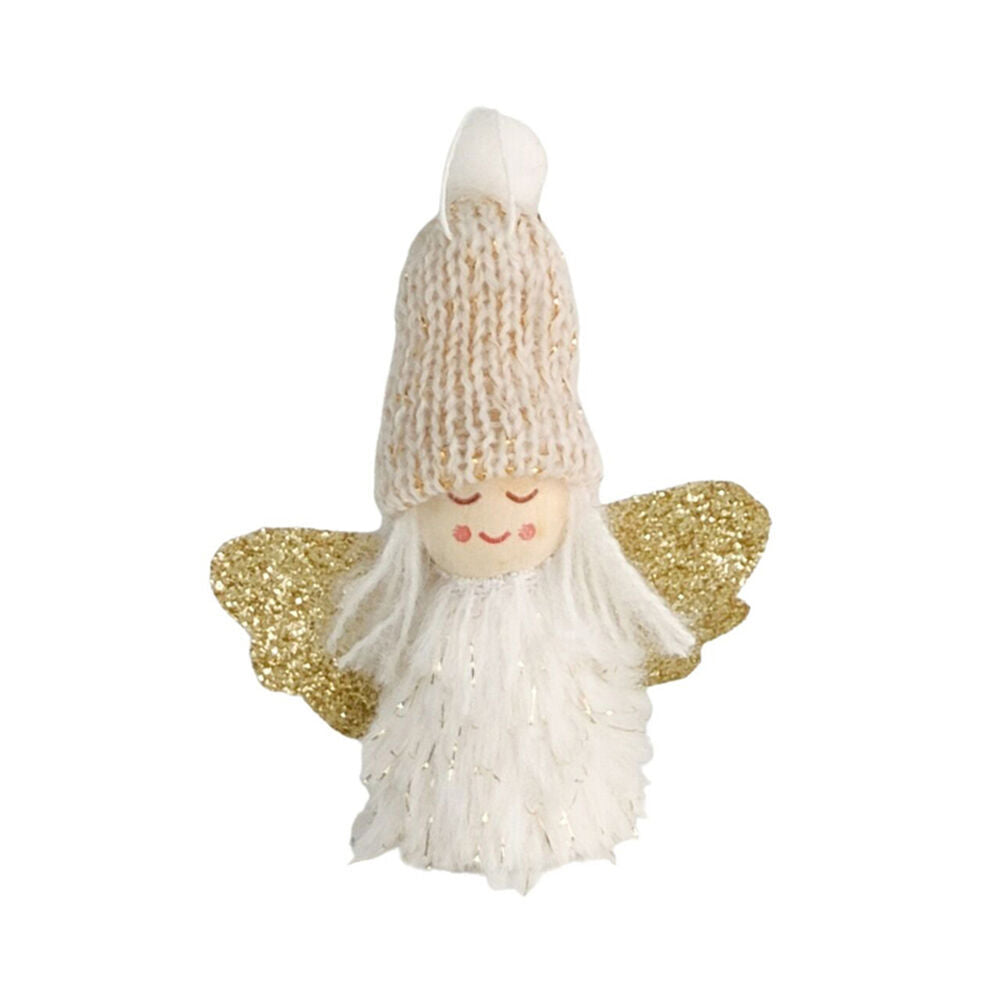 Urban Tomte Angel with Beanie Hanging Decoration 8cm White Assorted (8 Pack) — image 2