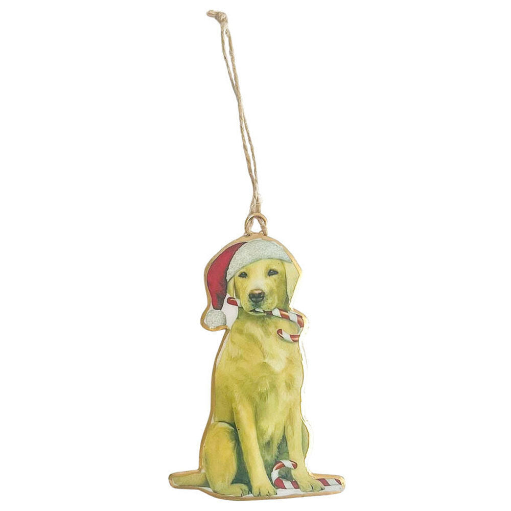 Urban Dogs with Candy Canes Metal Hanging Decoration 11cm White/Red Assorted (4 Pack) — image 2