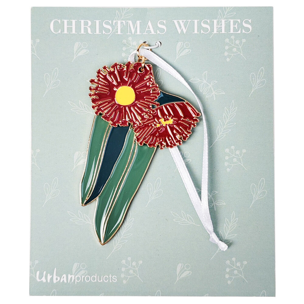 Urban 8cm Red/Green Australian Flora Hanging Christmas Decoration