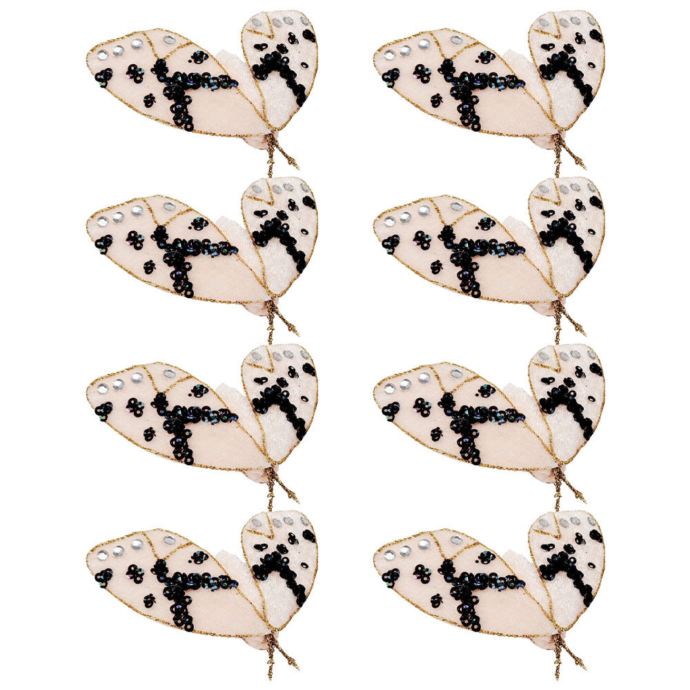 Urban Moth Clip Christmas Decoration Ornament 9cm Pink/Black (8 Pack)
