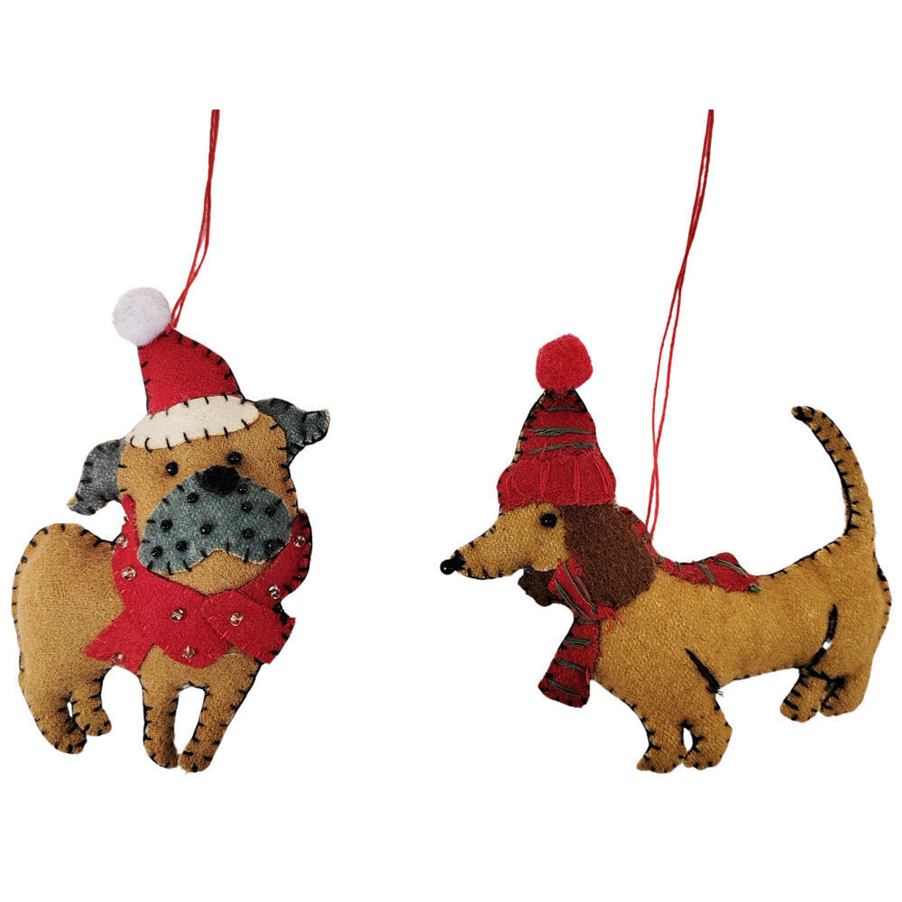 Urban Pug/Sausage Dog Hanging Decoration 13cm Brown Assorted (6 Pack) — image 2