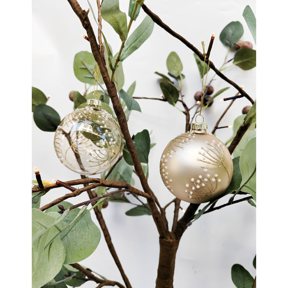 Urban Blossom Baubles Hanging Decoration 8cm Champagne Assorted (6 Pack) — image 3