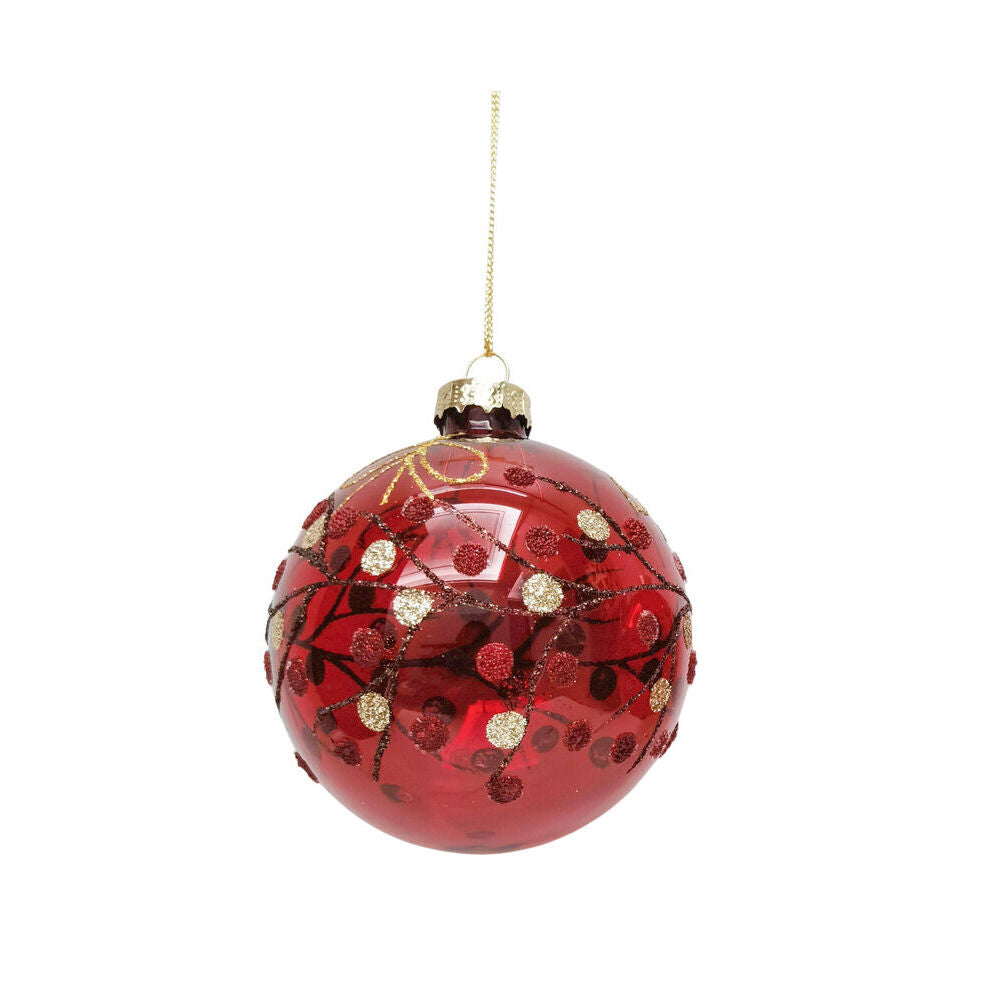 Urban 8cm Red Berries Baubles Hanging Christmas Decoration Assorted