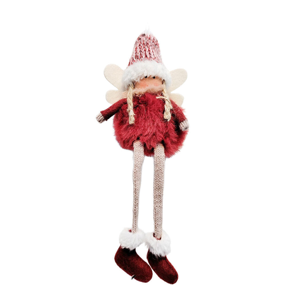 Urban Fluffy Angels Hanging Christmas Tree Decoration 20cm Red (4 Pack) — image 2