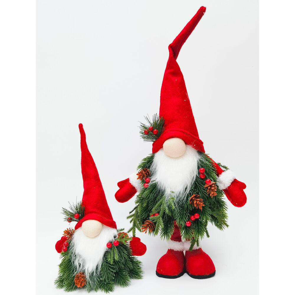 Urban 52cm Red/White/Green Tomte Ent with Hat Standing Christmas Decoration — image 2