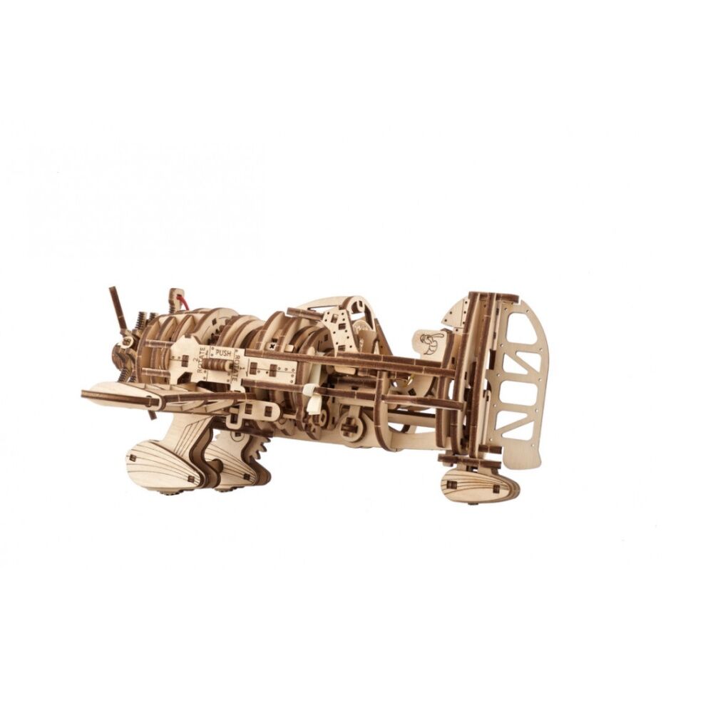 Ugears 354pc 14y+ Mad Hornet Airplane Model Wooden 3D Puzzle w/Spring Motor — image 2