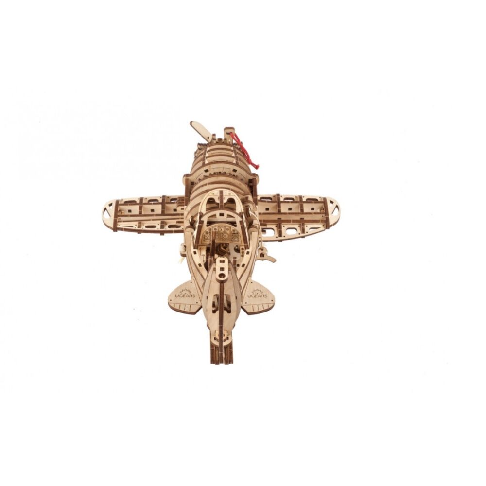 Ugears 354pc 14y+ Mad Hornet Airplane Model Wooden 3D Puzzle w/Spring Motor — image 5