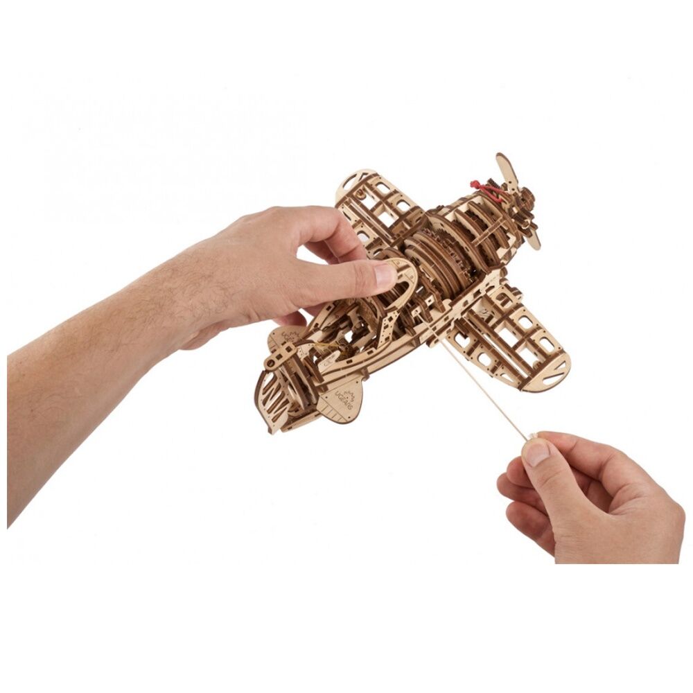 Ugears 354pc 14y+ Mad Hornet Airplane Model Wooden 3D Puzzle w/Spring Motor — image 6