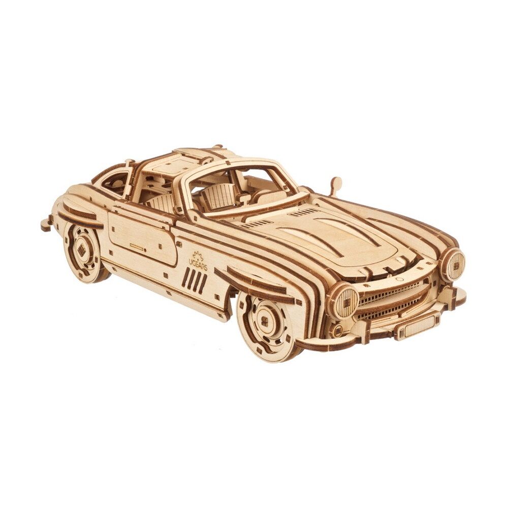 Ugears 262pc 14y+ Winged Sports Coupe Model Wooden 3D Puzzle w/Spring Motor