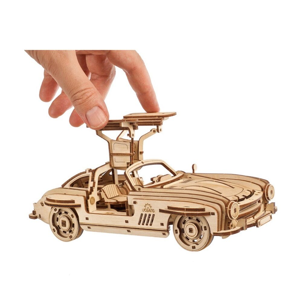 Ugears 262pc 14y+ Winged Sports Coupe Model Wooden 3D Puzzle w/Spring Motor — image 2