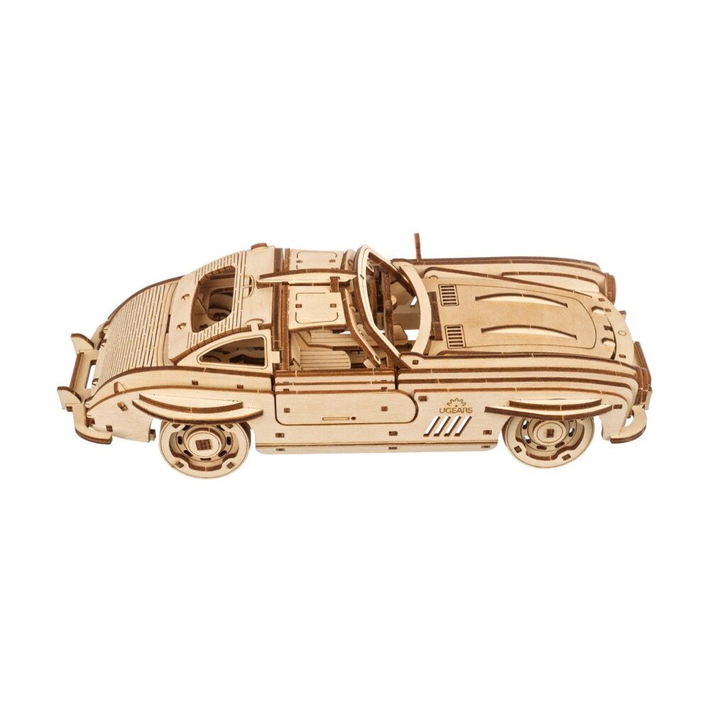 Ugears 262pc 14y+ Winged Sports Coupe Model Wooden 3D Puzzle w/Spring Motor — image 4