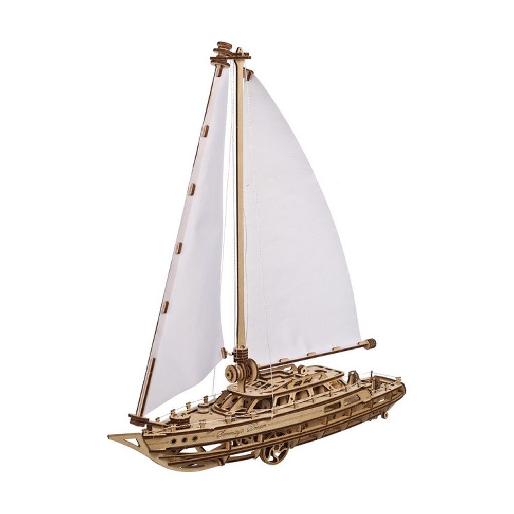 Ugears 365pc 14y+ Serenity's Dream Model Yacht Wooden 3D Puzzle w/Spring Motor