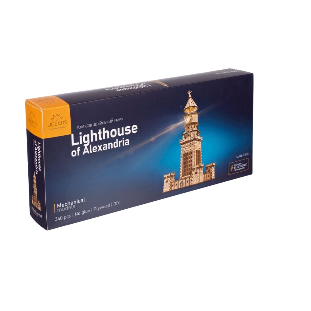 Ugears 340pc 14y+ Lighthouse of Alexandria Model Wooden 3D Puzzle w/LED Lamp — image 2