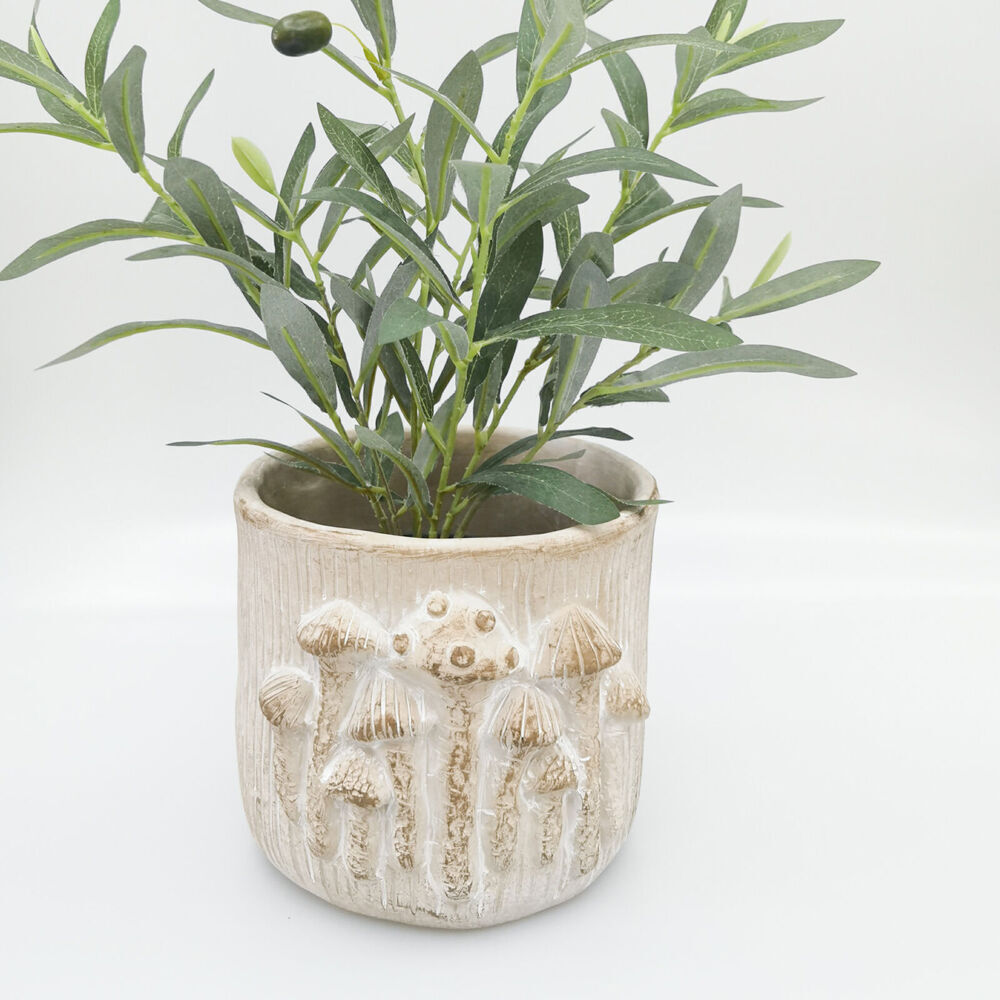 Urban Ceramic Fable Toadstool Outdoor Planter Pot Medium 16x19cm Bisque (2 Pack) — image 4