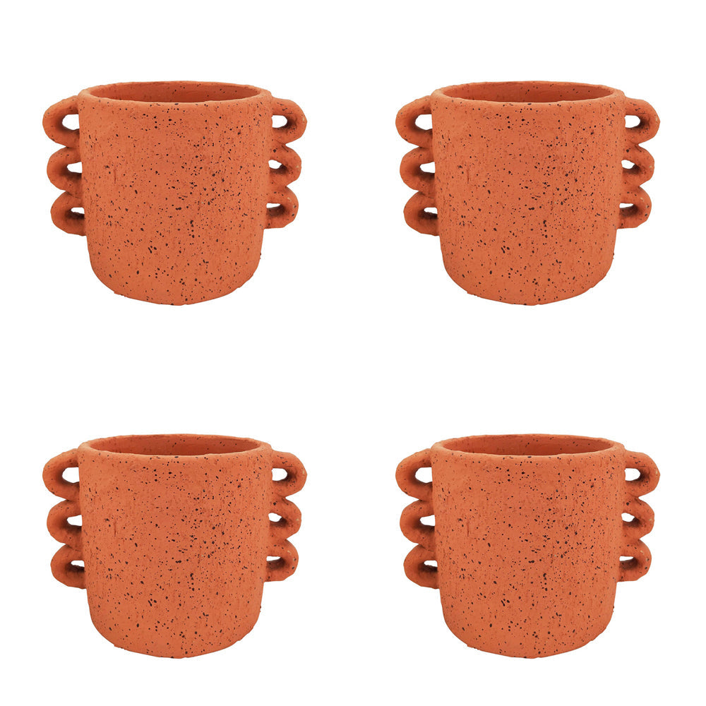 Urban Dayze Concrete 20cm Planter Pot Small - Sienna (4 Pack)