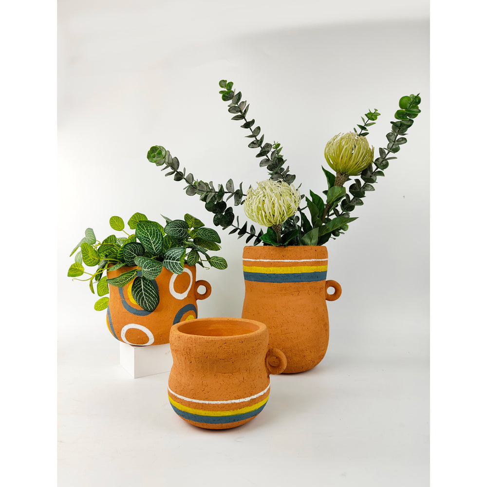 Urban Maliah Concrete Circle Planter Flower/Plant Pot Decor Med Terracotta — image 2
