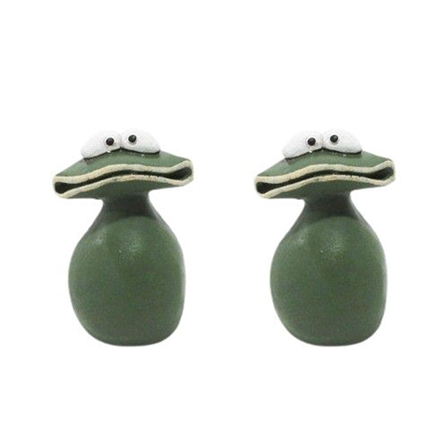 Urban Concrete 11.5cm Frog Ornament Figurine Home Tabletop Decor Small Green (2 Pack)