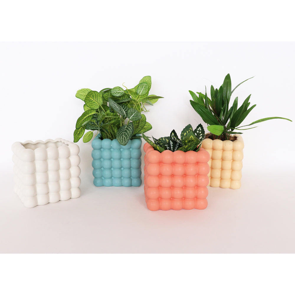 Urban Addie Bubble 13cm Ceramic Planter Pot Small - Ocean (2 Pack)