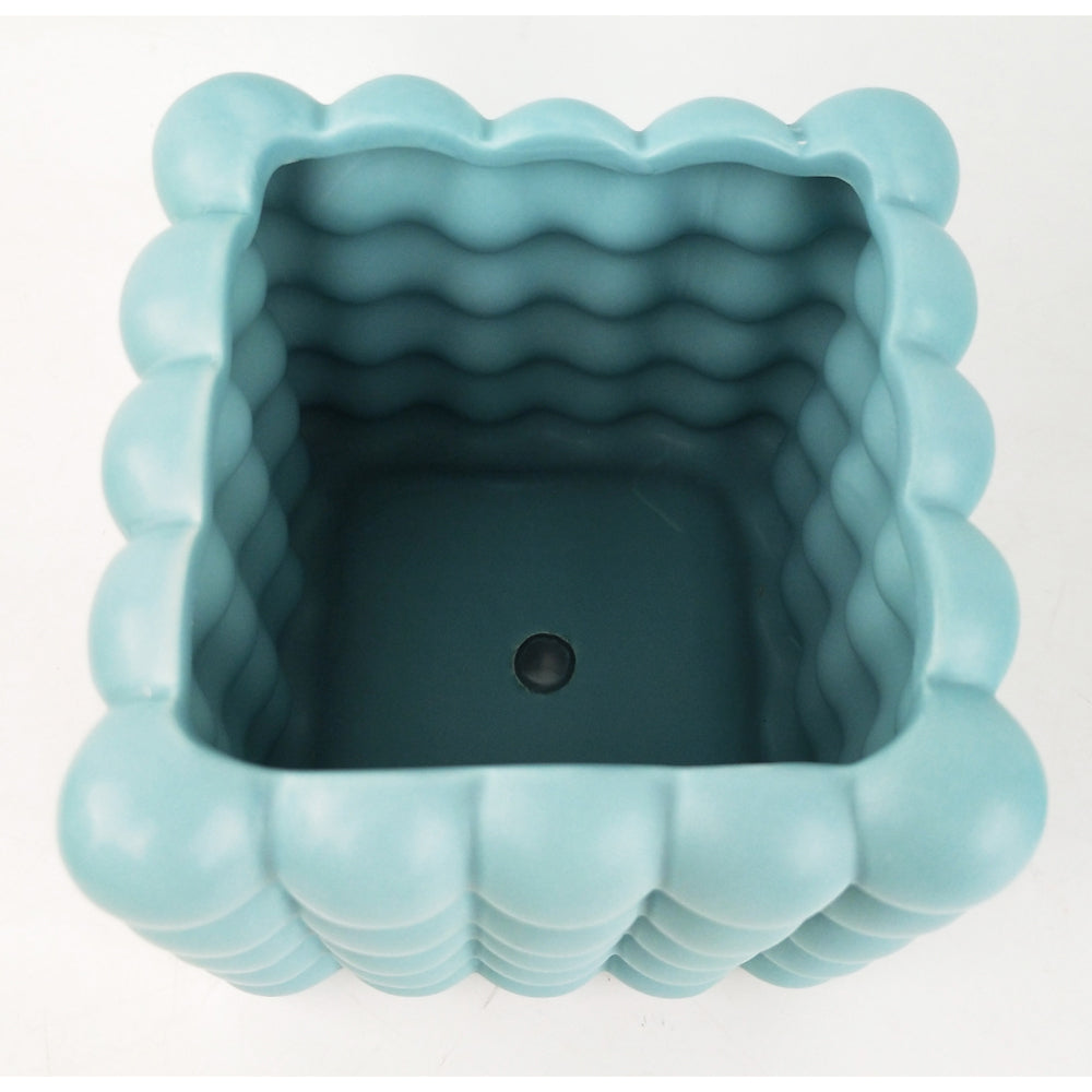 Urban Addie Bubble 13cm Ceramic Planter Pot Small - Ocean (2 Pack) — image 3