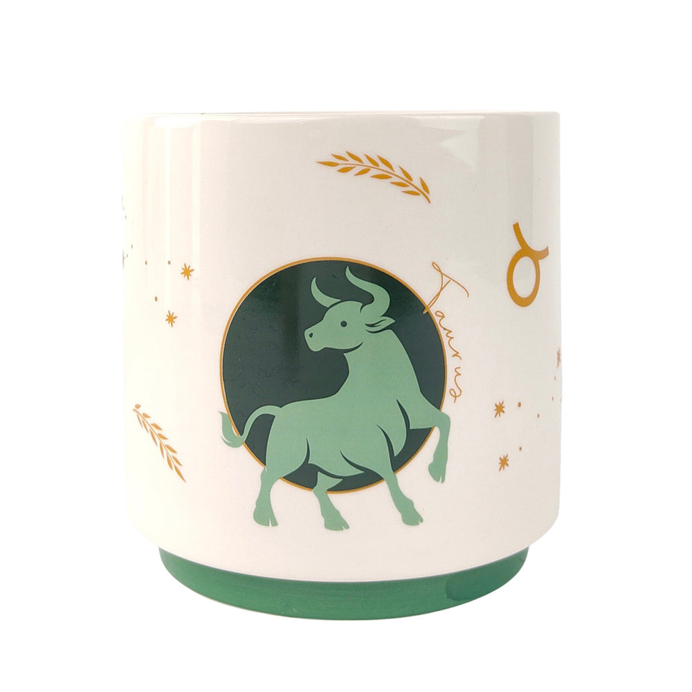Urban Taurus Zodiac 13cm Ceramic Planter Flower/Plant Pot Home Decor Small Green