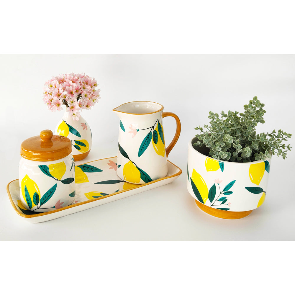 Urban Evergreen 13cm Ceramic Vase Decor - Green/Yellow (2 Pack) — image 3