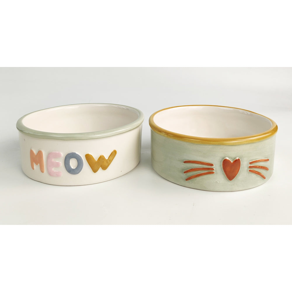 Urban 13cm Perfect Pets Meow Ceramic Cat Kitten Bowl Feeding/Drinking Dish White — image 2