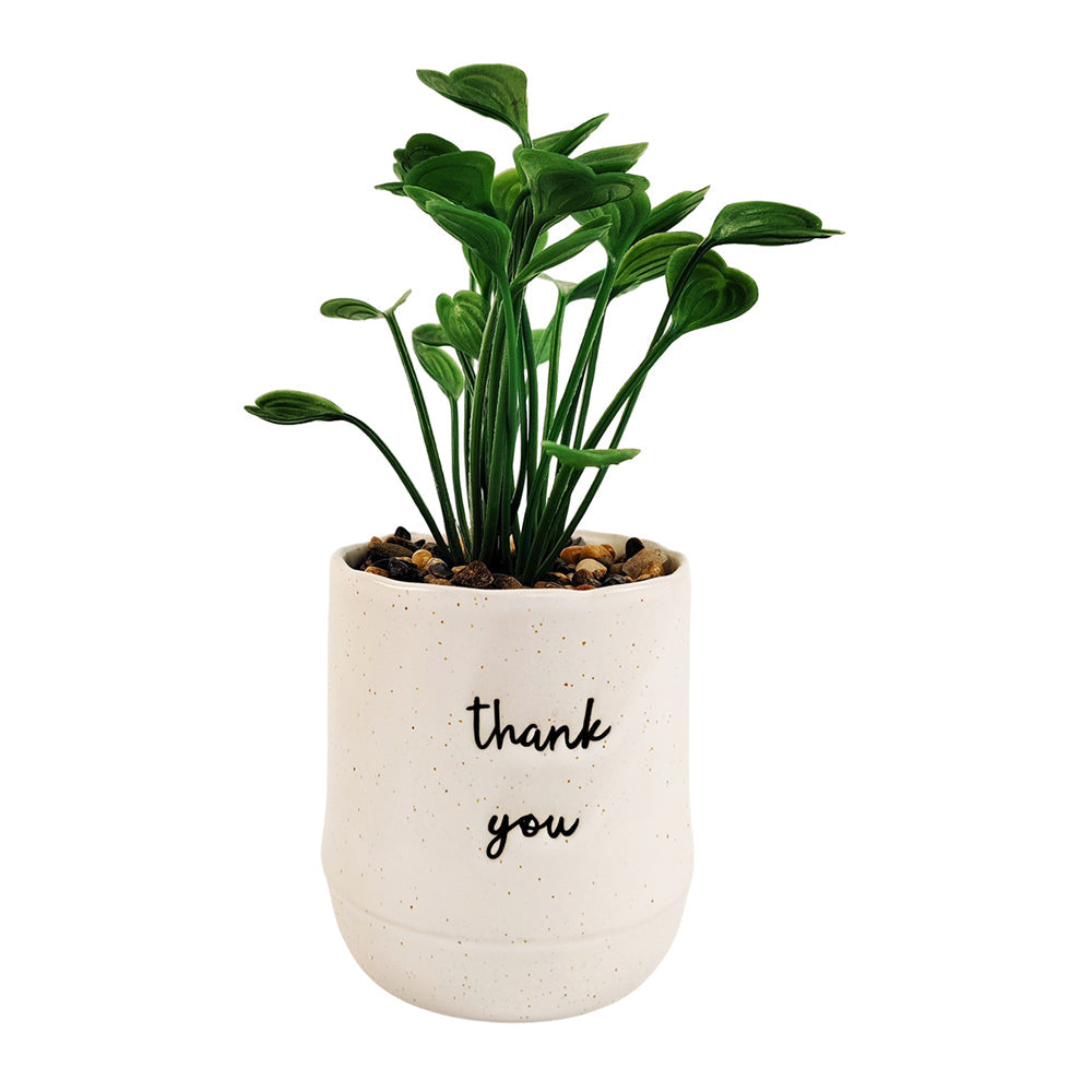 Urban Positivity Quote 9cm Thank You Potted Plant Artificial Pot Home Decor