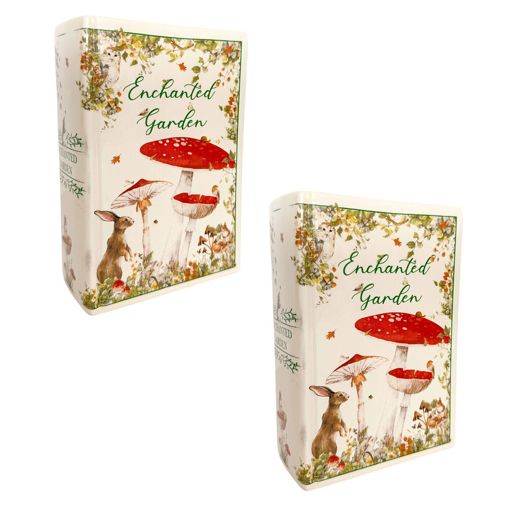 Urban Enchanted Garden Book Home/Office Vase Shelf Indoor Decor 16cm Red (2 Pack)