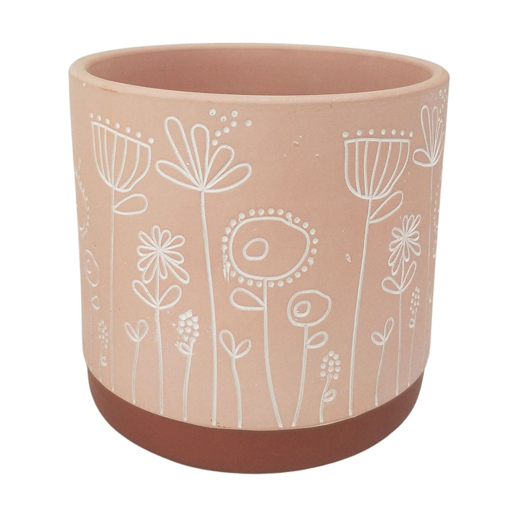 Urban Bree 14cm Ceramic Planter Flower/Plant Pot Home Desk Decor Medium Pink (2 Pack)