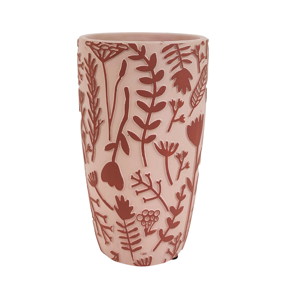 Urban Alex Floral 21cm Ceramic Plant/Flower Vase Home Display Pot Large Pink/Red