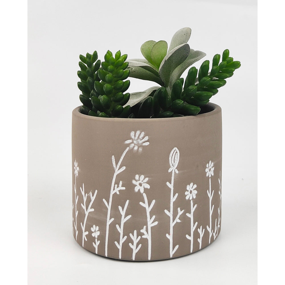 Urban Riya 10.5cm Ceramic Flower/Plant Pot Planter Home Garden Decor Small Grey — image 3
