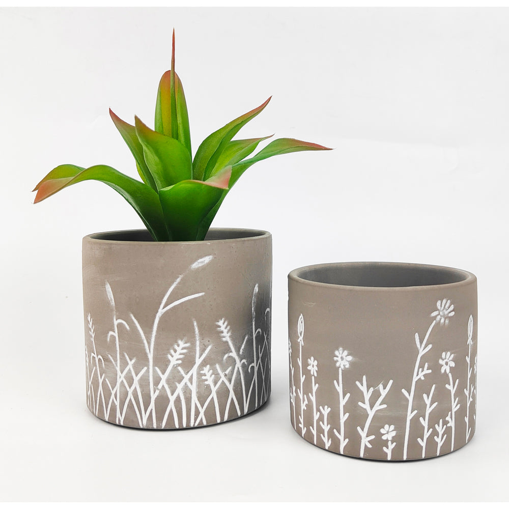 Urban Riya 10.5cm Ceramic Flower/Plant Pot Planter Home Garden Decor Small Grey — image 2