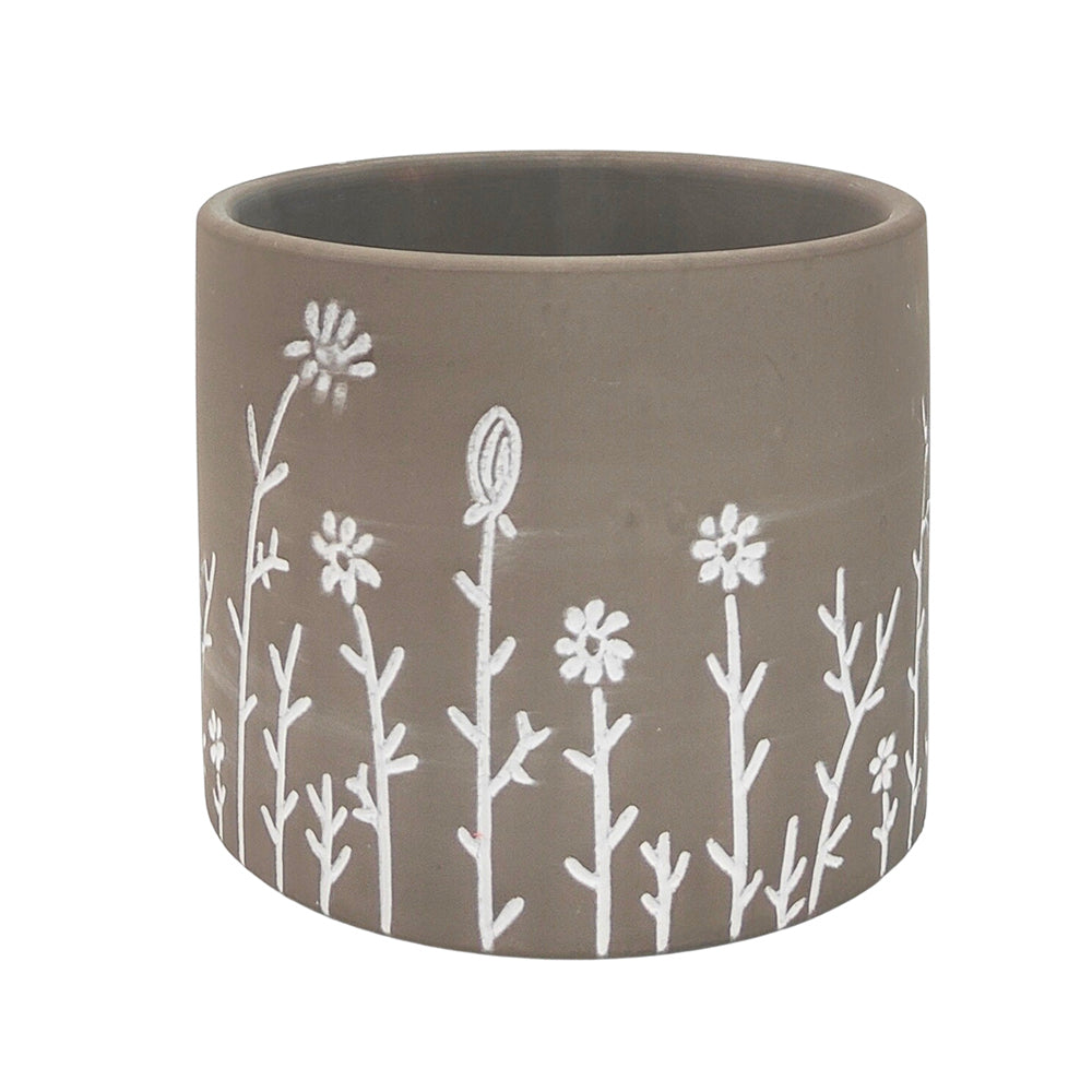 Urban Riya 10.5cm Ceramic Flower/Plant Pot Planter Home Garden Decor Small Grey