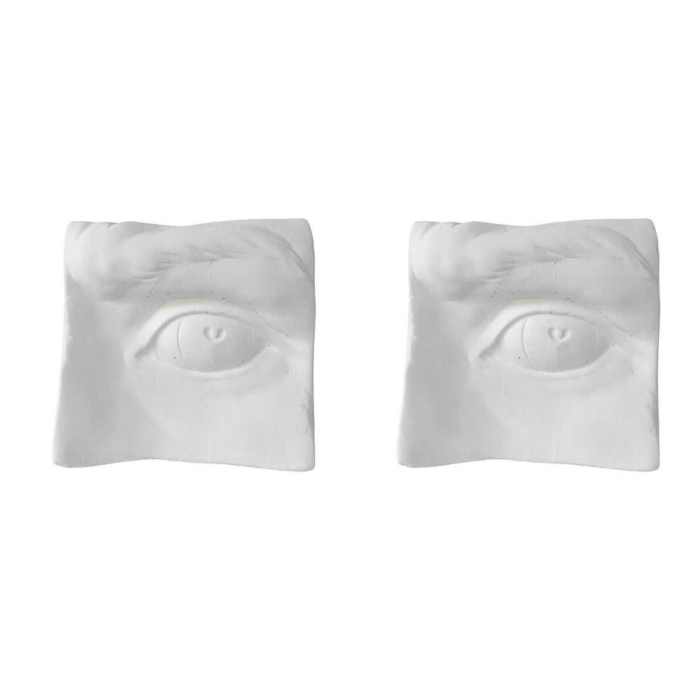 Urban Jolie 21x20cm Concrete Eye Planter Flower/Plant Pot Home Decor White (2 Pack)