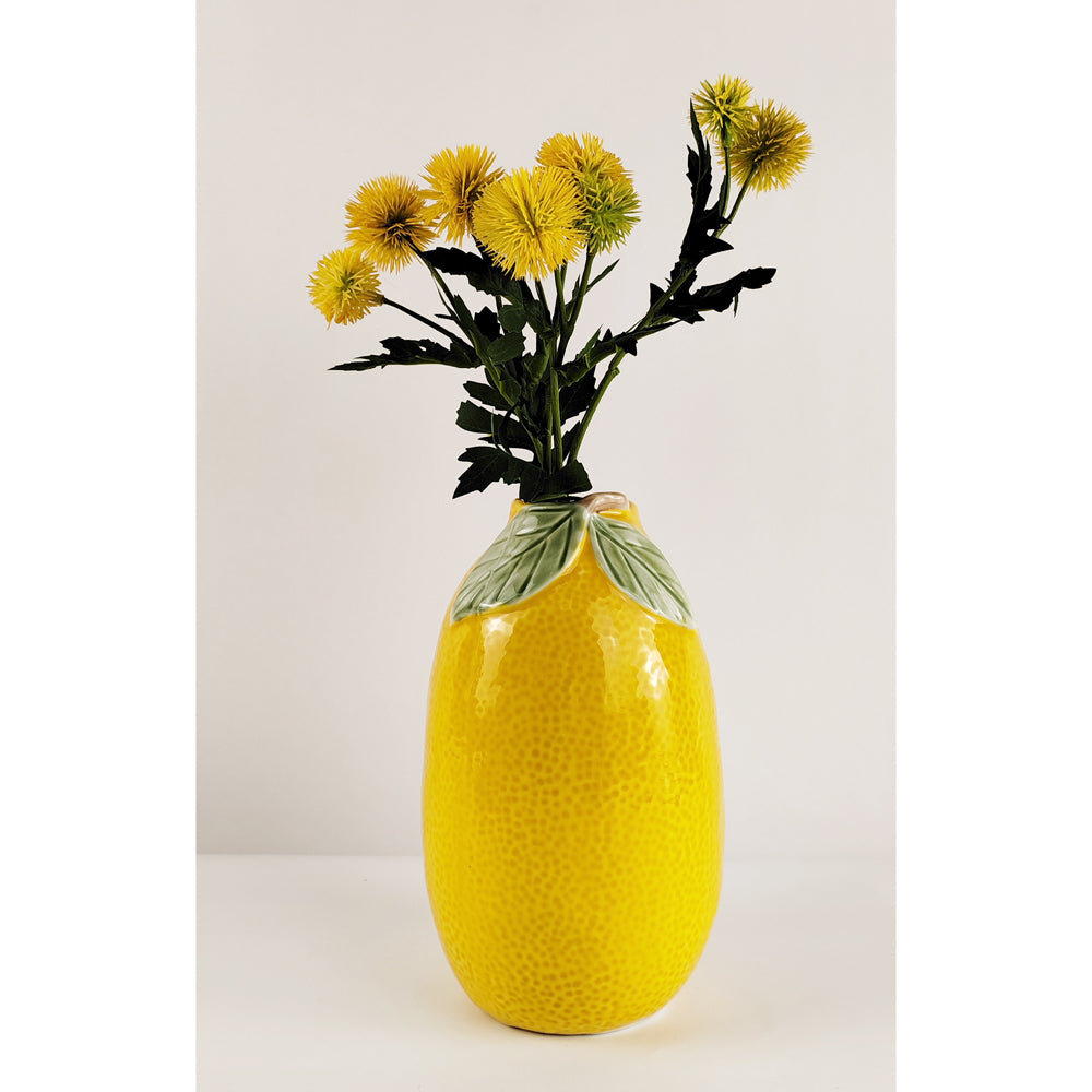 Urban Lemon 20.5cm Ceramic Flower Vase Home/Office Decor Table Display Pot YLW — image 2