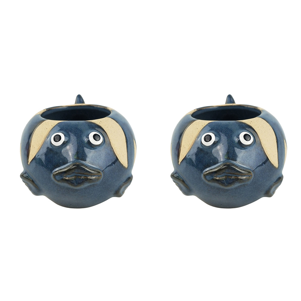 Urban Shelby 14cm Ceramic Planter w/Legs Flower/Plant Pot Small Decor Terra (2 Pack)