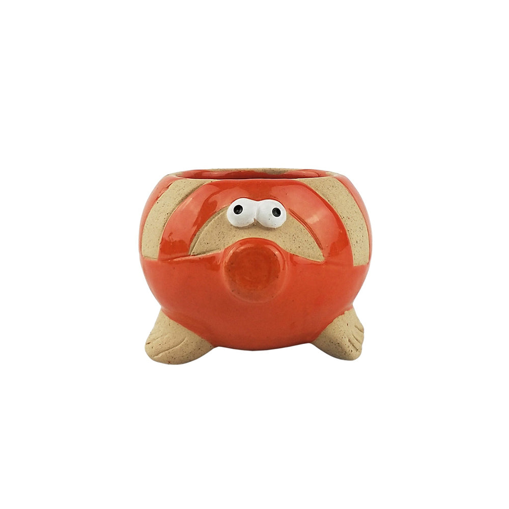 Urban Fish 6cm Ceramic Planter Home/Garden Ornament Display Pot Small Orange
