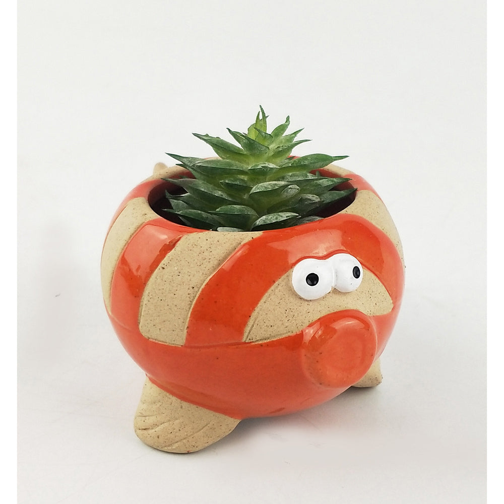 Urban Fish 6cm Ceramic Planter Home/Garden Ornament Display Pot Small Orange — image 3