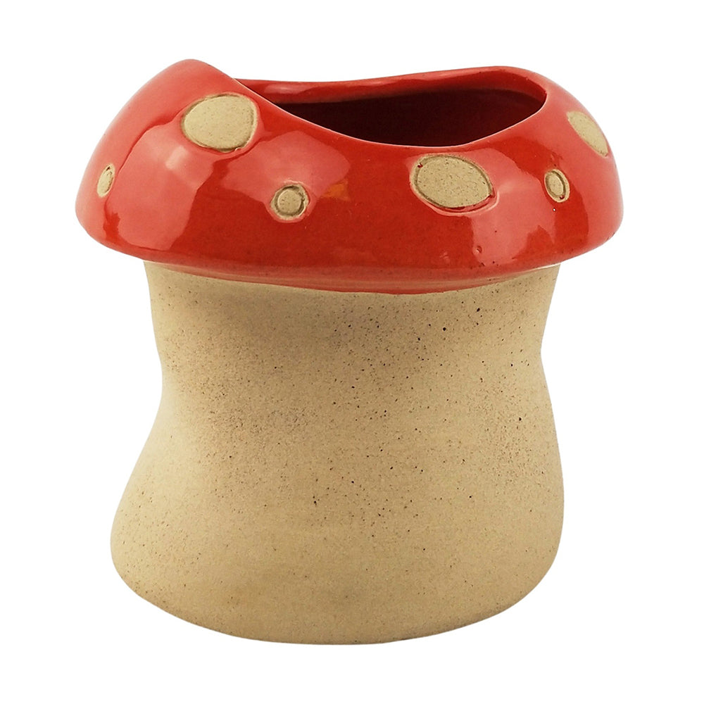 Urban 10cm Mushroom Ceramic Planter Garden Decor Plant/Flower Pot Medium Red (2 Pack) — image 2