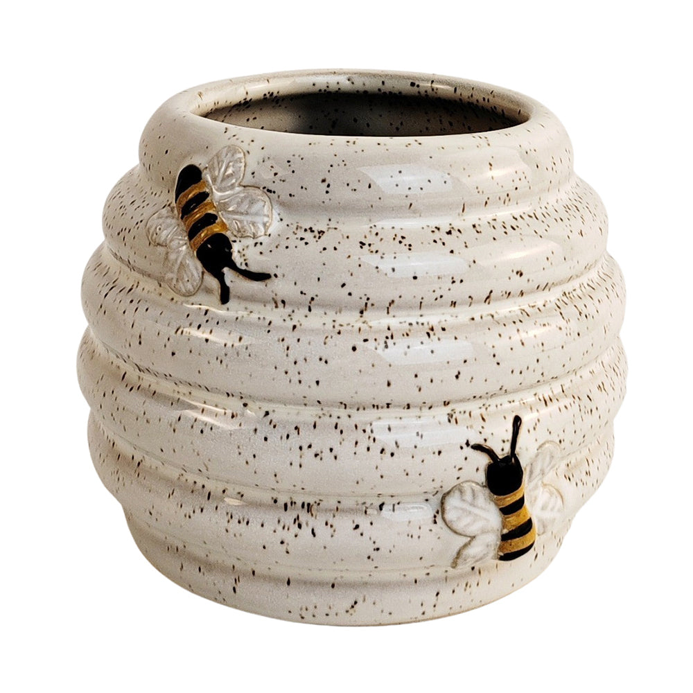 Urban 8cm Ceramic Beehive Planter Plant Pot Home/Garden Decor Small White/Sand