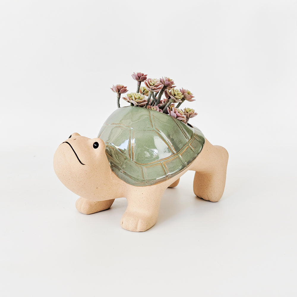 Urban Products Turtle Themed Pot Planter Pot Hanger Home Garden Decor Sage 21cm — image 2