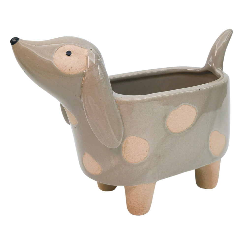 Urban Dog Planter Plant Pot Bisque 14cm Home Decorative Outdoor Garden Decor