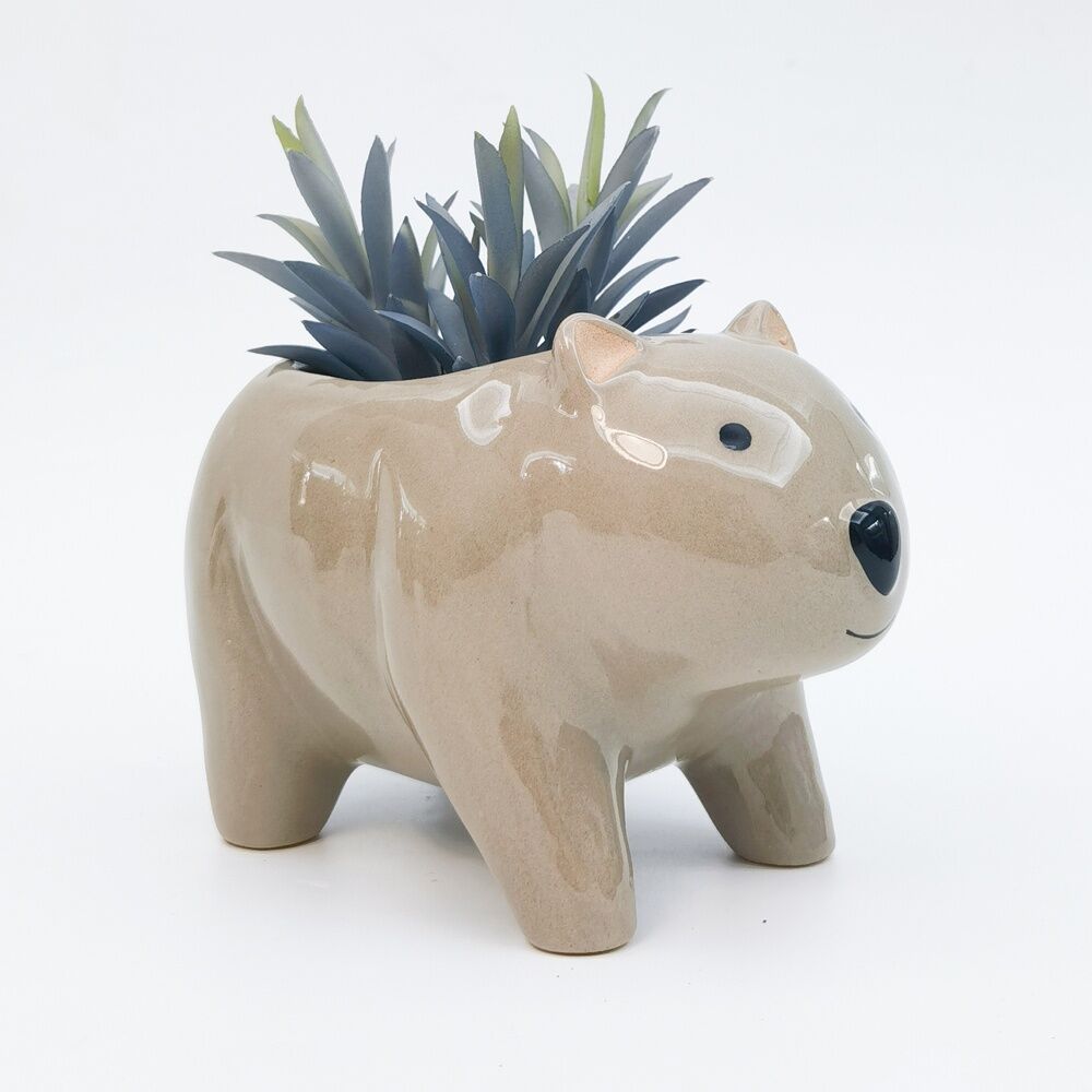 Urban Wombat Planter Pot Grey 16cm Home Decorative Outdoor Garden Decor — image 2