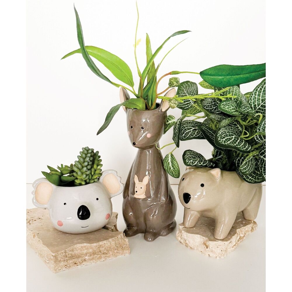 Urban Wombat Planter Pot Grey 16cm Home Decorative Outdoor Garden Decor — image 3