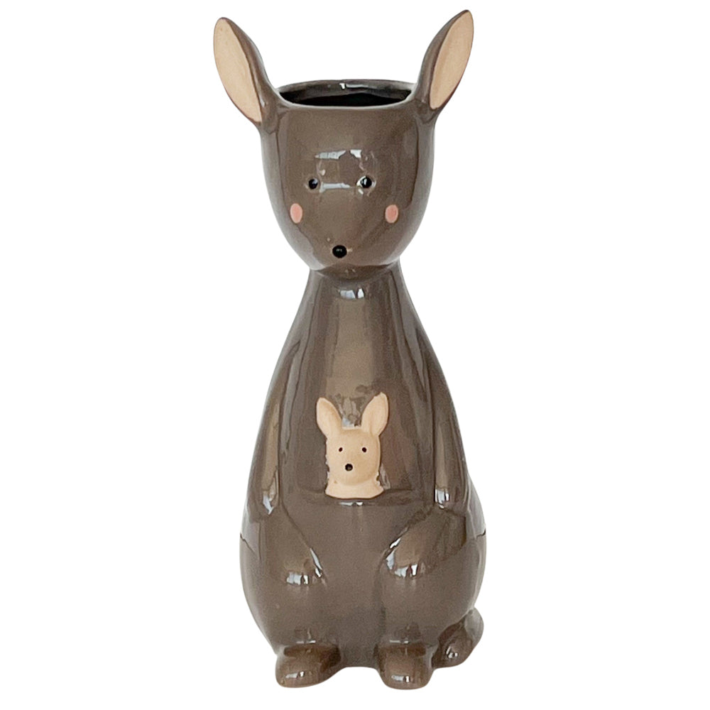 Urban Kangaroo Flower Vase Grey 23cm Home Decorative Outdoor Garden Decor