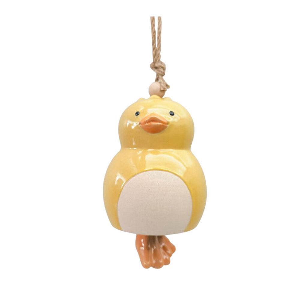 Urban Ceramic Duck Hanging Bell Outdoor Garden Decor 18x11cm Yellow (2 Pack) — image 2