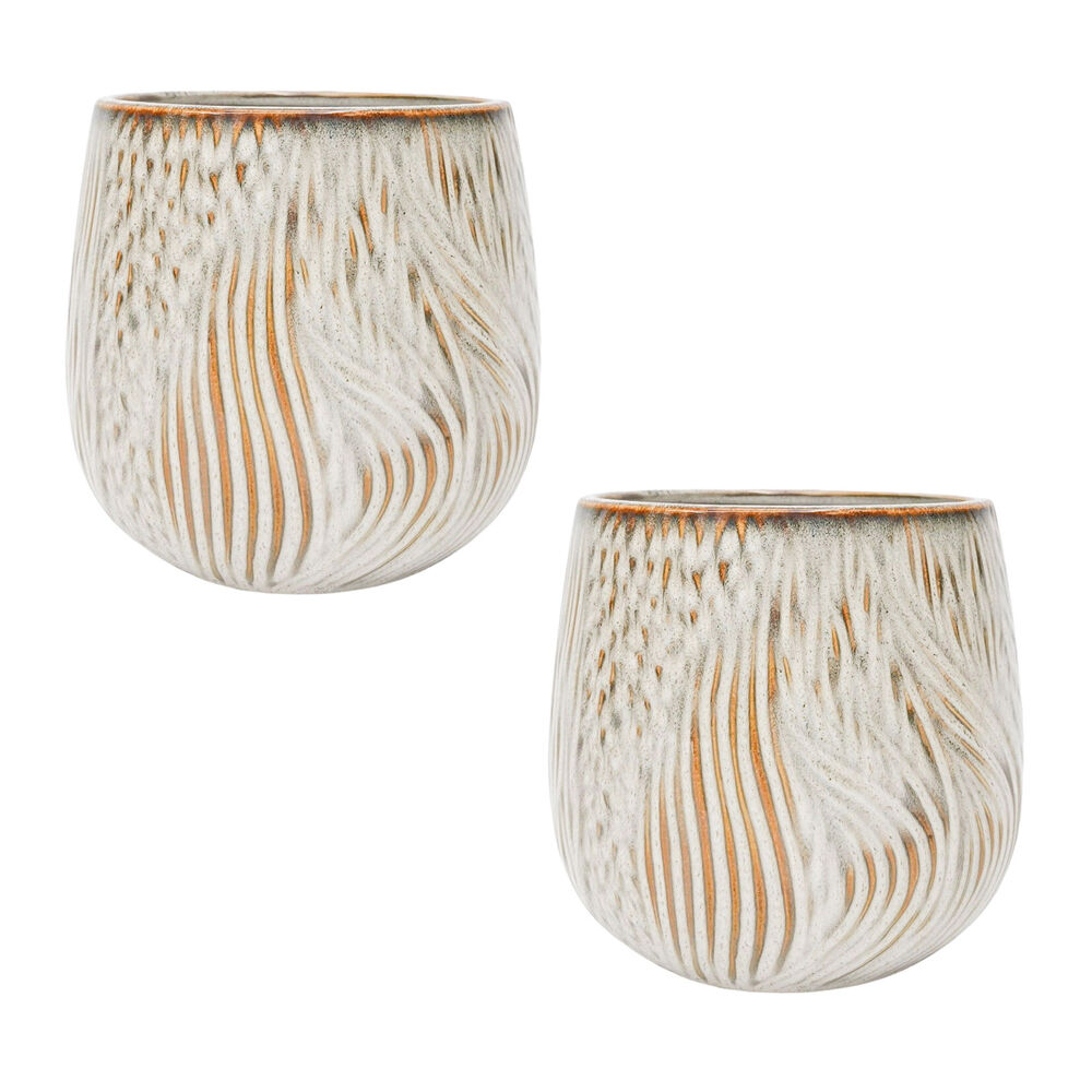 Urban Aria Minimalist Home Garden Decor Plant Pot White Planter Medium 14cm (2 Pack)